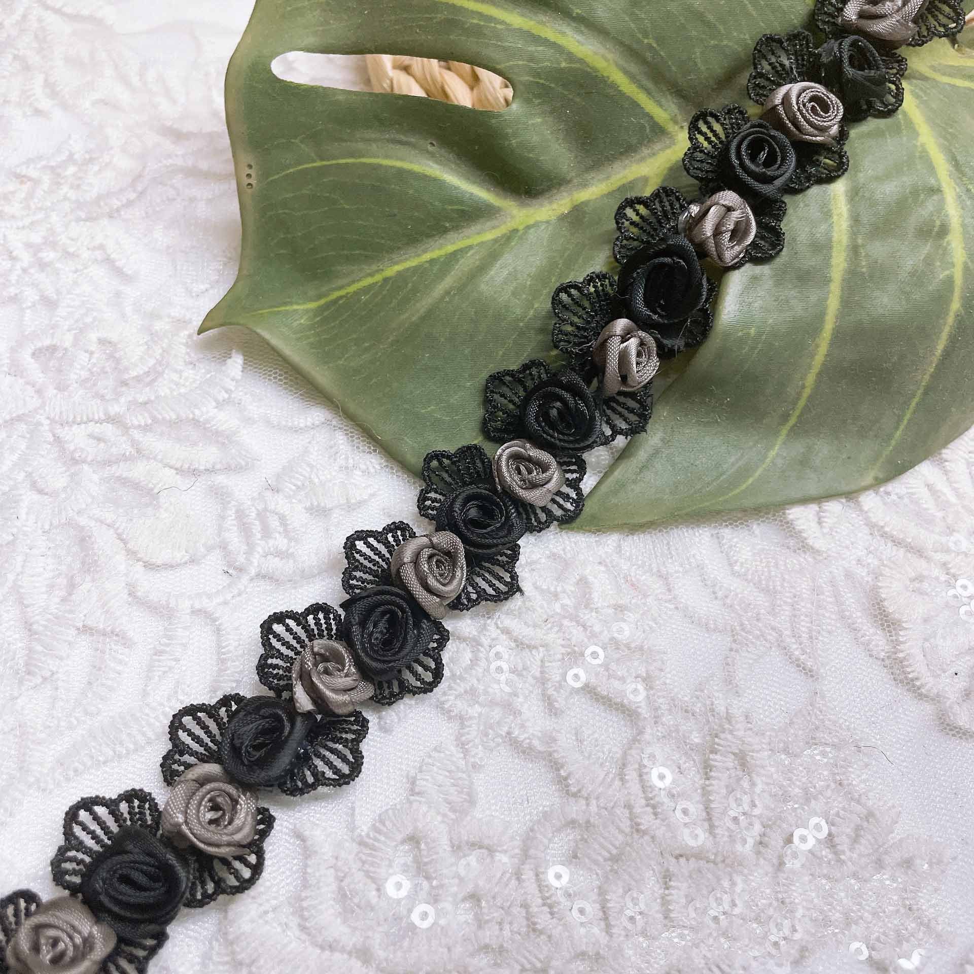 JFL021 Flower Lace Handmade Diy Rose Clothing Accessories embroidery Lace Trim Water Soluble