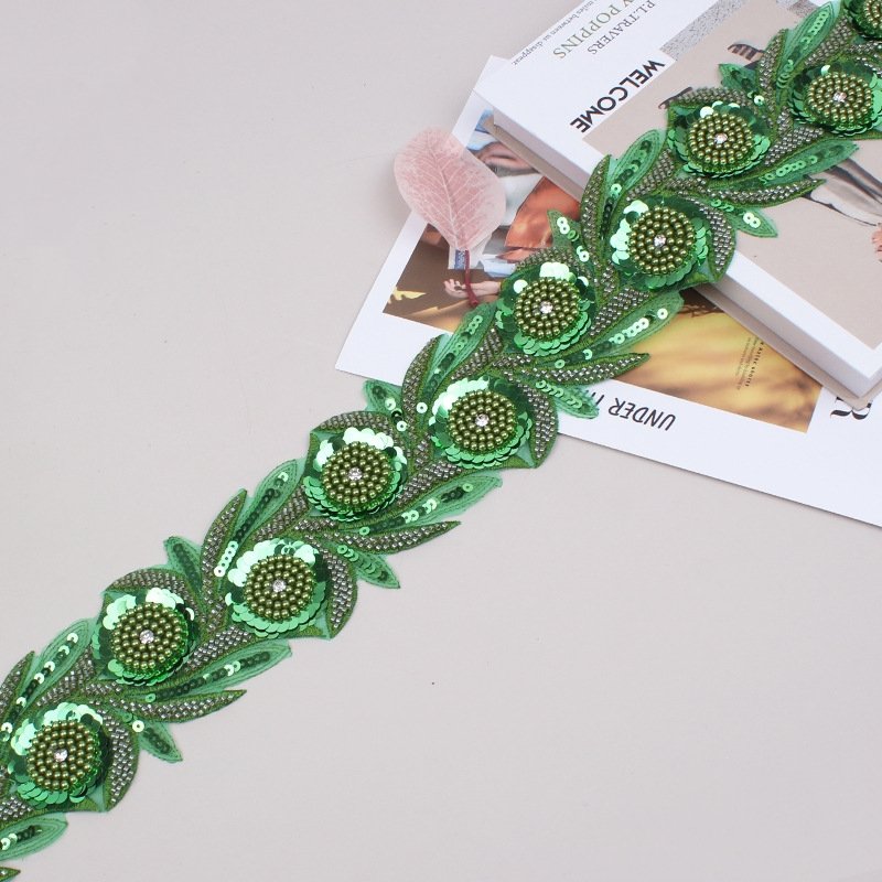 Beads Sequins Embroidery Lace Colored Sequin African Lace Trim