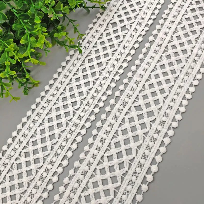 70mm 75mm Black White Hollow Out Floral Embroidered Ribbon DIY Apparel Sewing Fabric Lace Tape Dress Clothing Decoration