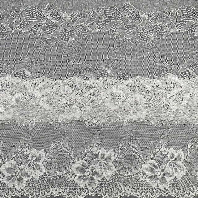 TUTON Guipure Beaded Elastic Lace Embroidery Trim Wholesale Supplier for Lingerie Spandex / Nylon Knitted Oeko-tex 100 Standards