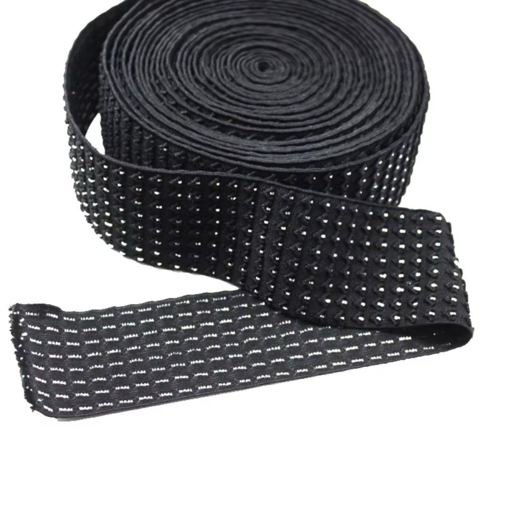 Wholesale Metal Trim Stretch Webbing Rock Style Elastic Band for Bags Garment Home Textile Shoes