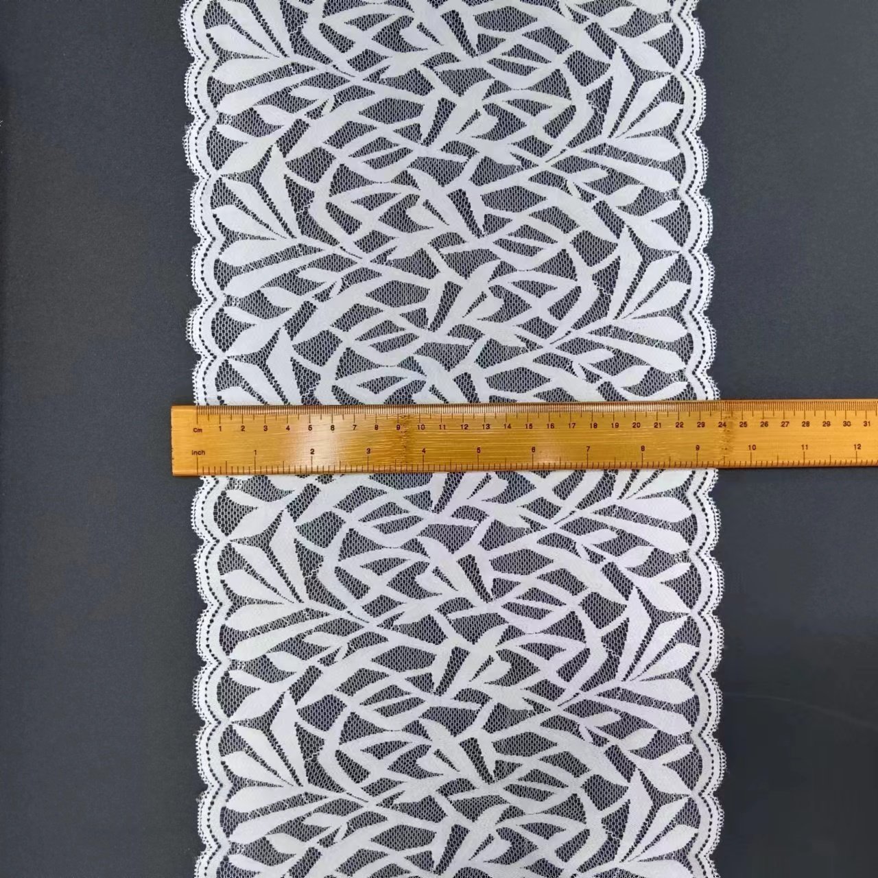 White Voile Nylon Spandex Lace Fabrics Popular Knitted Elastic Lace Trim for Underwear intimate apparel