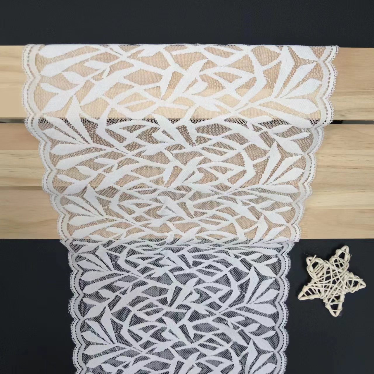 White Voile Nylon Spandex Lace Fabrics Popular Knitted Elastic Lace Trim for Underwear intimate apparel