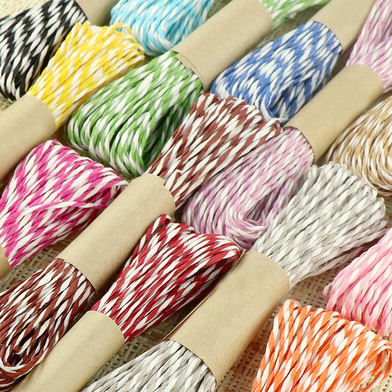 Eco-friendly Double-Color Paper Ribbon 10m/Roll Spot Sale Children'S DIY Handwork Material FSC Paper Rope