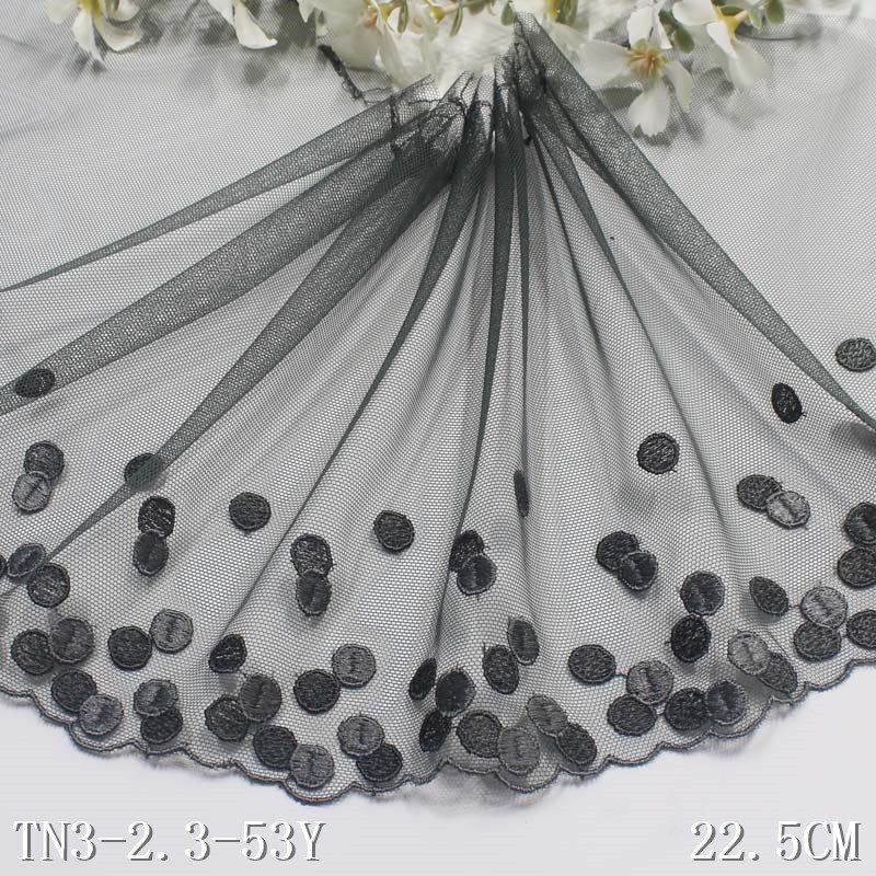 Nude 22cm Mesh Embroidery Lace Lingerie Underwear Accessories Flower Embroidered Lace Trim Fabric