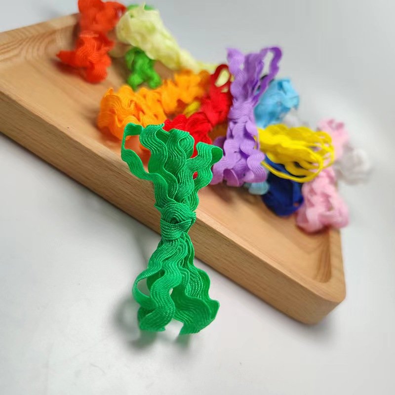 Hot sale colorful 5mm polyester ric rac ribbon tape zig zag lace trimming