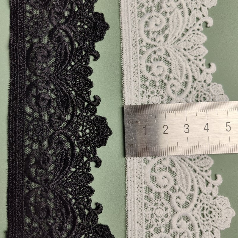 Hot Selling Embroidery Jacquard Brocade Polyerst Water Soluble Mesh Lace Trim