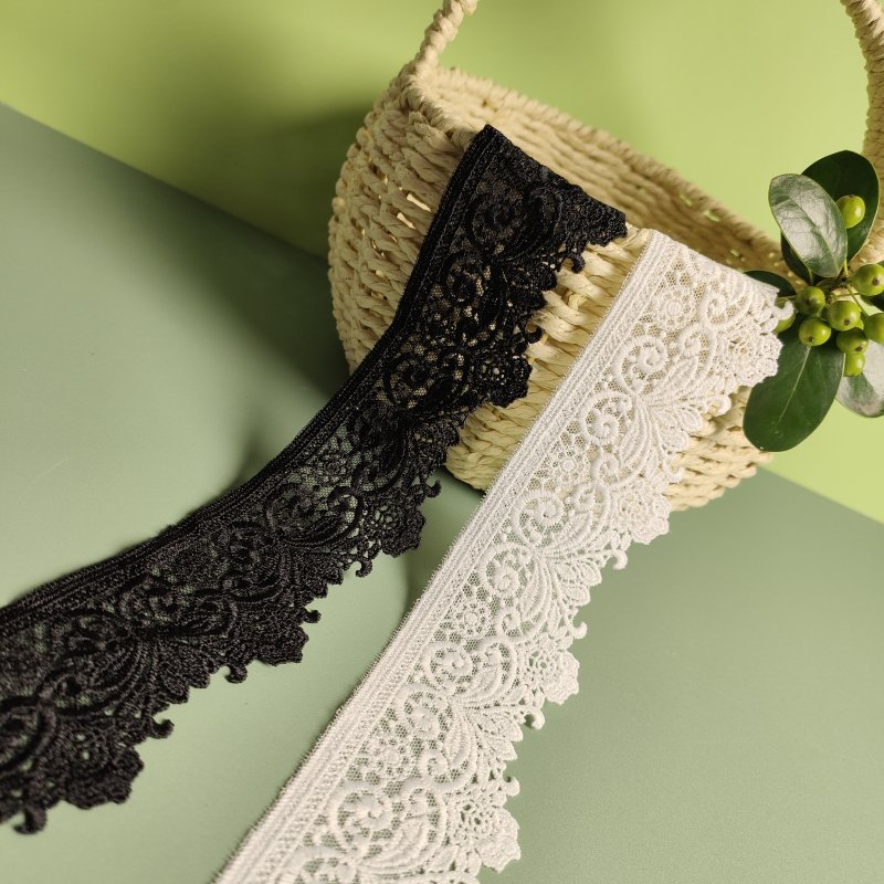 Hot Selling Embroidery Jacquard Brocade Polyerst Water Soluble Mesh Lace Trim