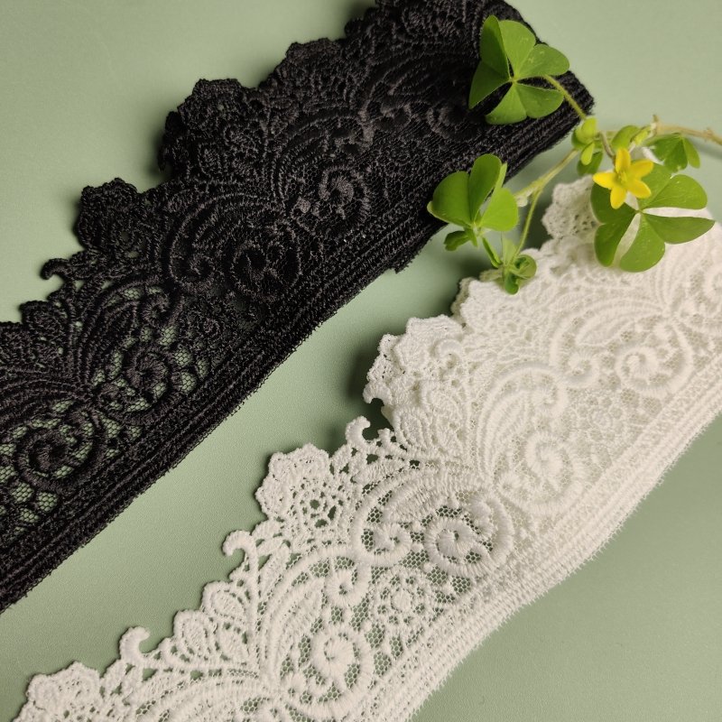 Hot Selling Embroidery Jacquard Brocade Polyerst Water Soluble Mesh Lace Trim