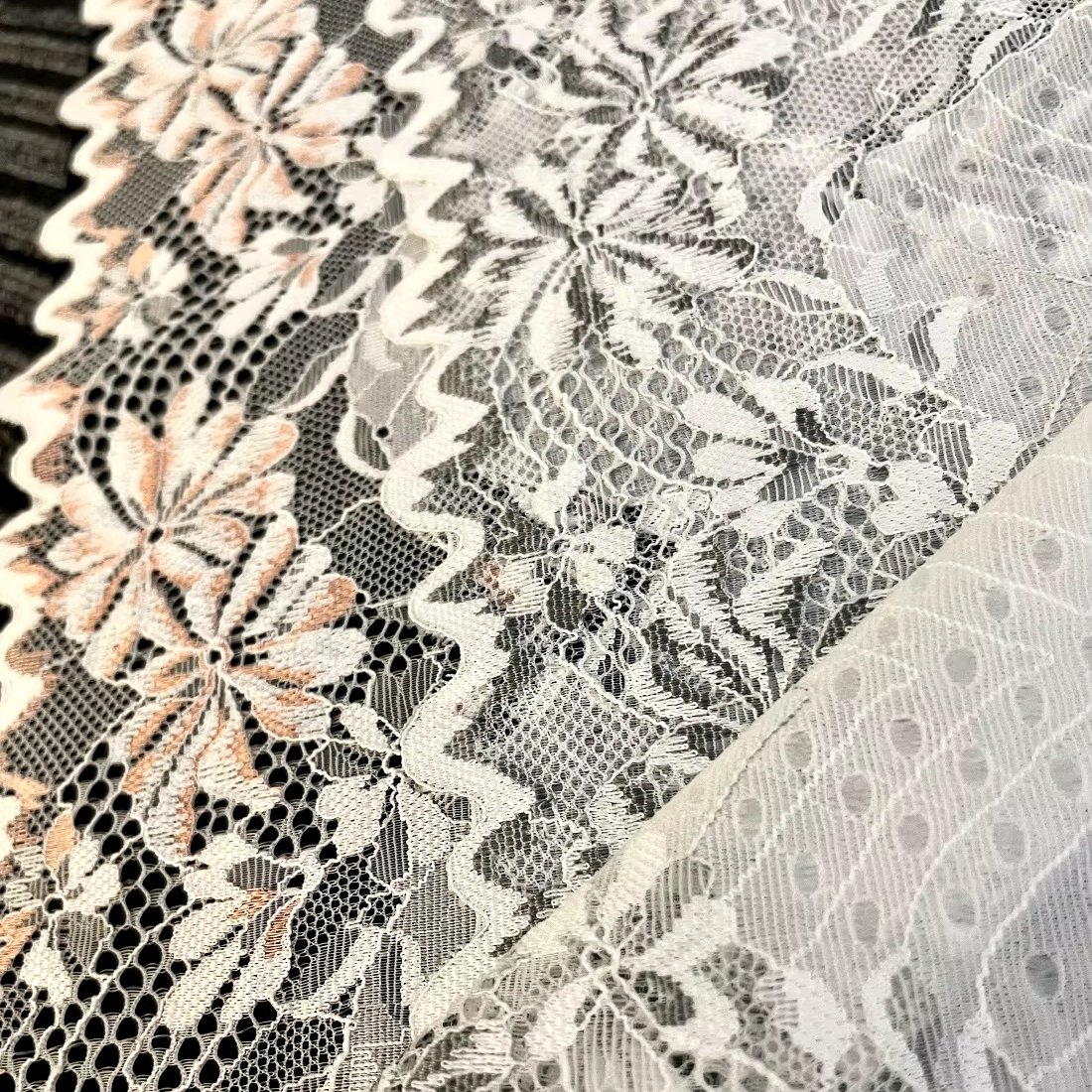 Stretch Lace Trim Fabric Elastic Lace by the yard Flowers Ribbon For Lingerie Sewing And Garment Crafting