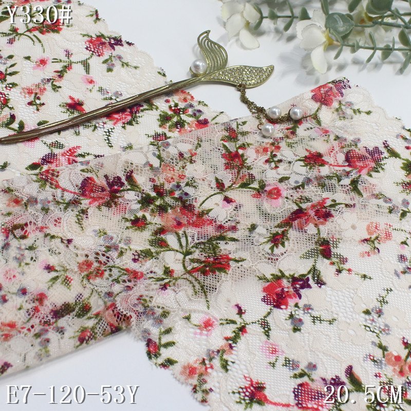 Wholesale 2024 Fashion Underwear Accessories Jacquard 20cm Wide Stretch colorful Elastic spandex Lace Trim for Clothes