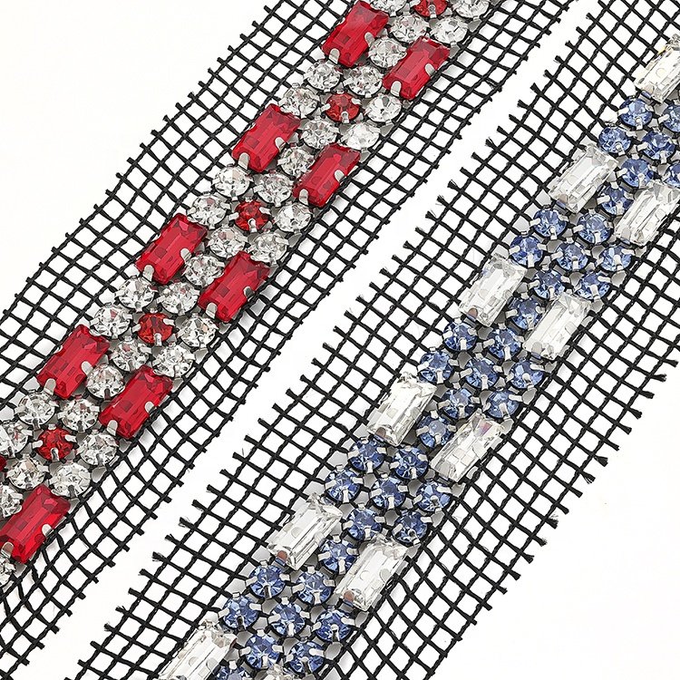 Mesh drill glass bar code clothing cup decoration bag accessories crystal glass rhinestone trim
