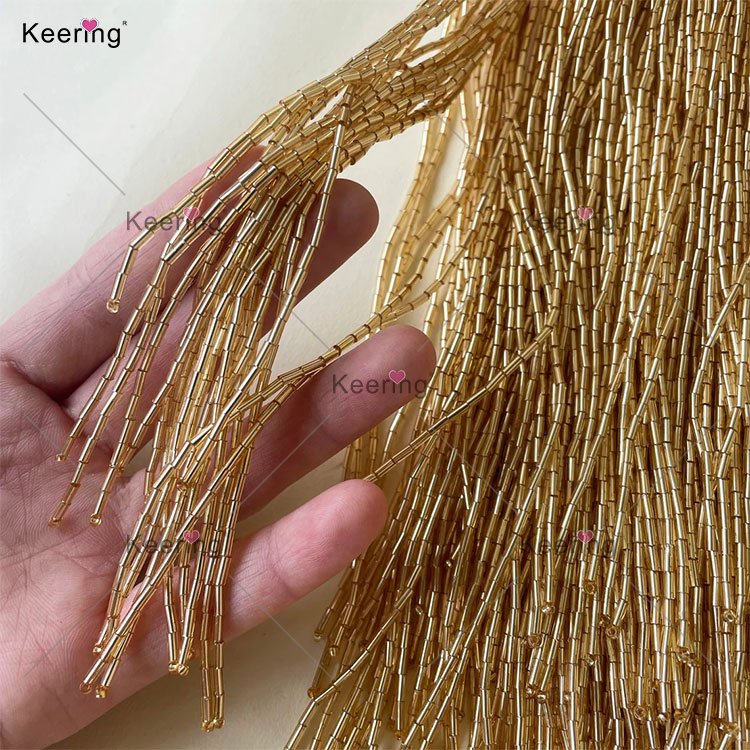 WTT Wholesale Handmade Brown Gold Fringe Trim Beads Tassel Trimming For Curtain Decoration Clothing Accessories
