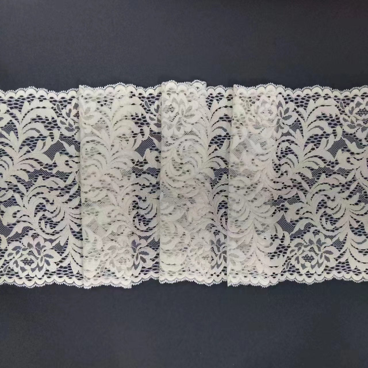 Hot Sale White Guipure Lace Fabric Voile Cotton Nylon Spandex Lace Trim Floral Lace Trimming Underwear Roll Knitted