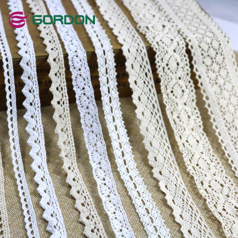 Gordon Ribbons White Beige Fabric Crochet Lace Wedding Decor Package Sewing Cotton Lace Trim Ribbon