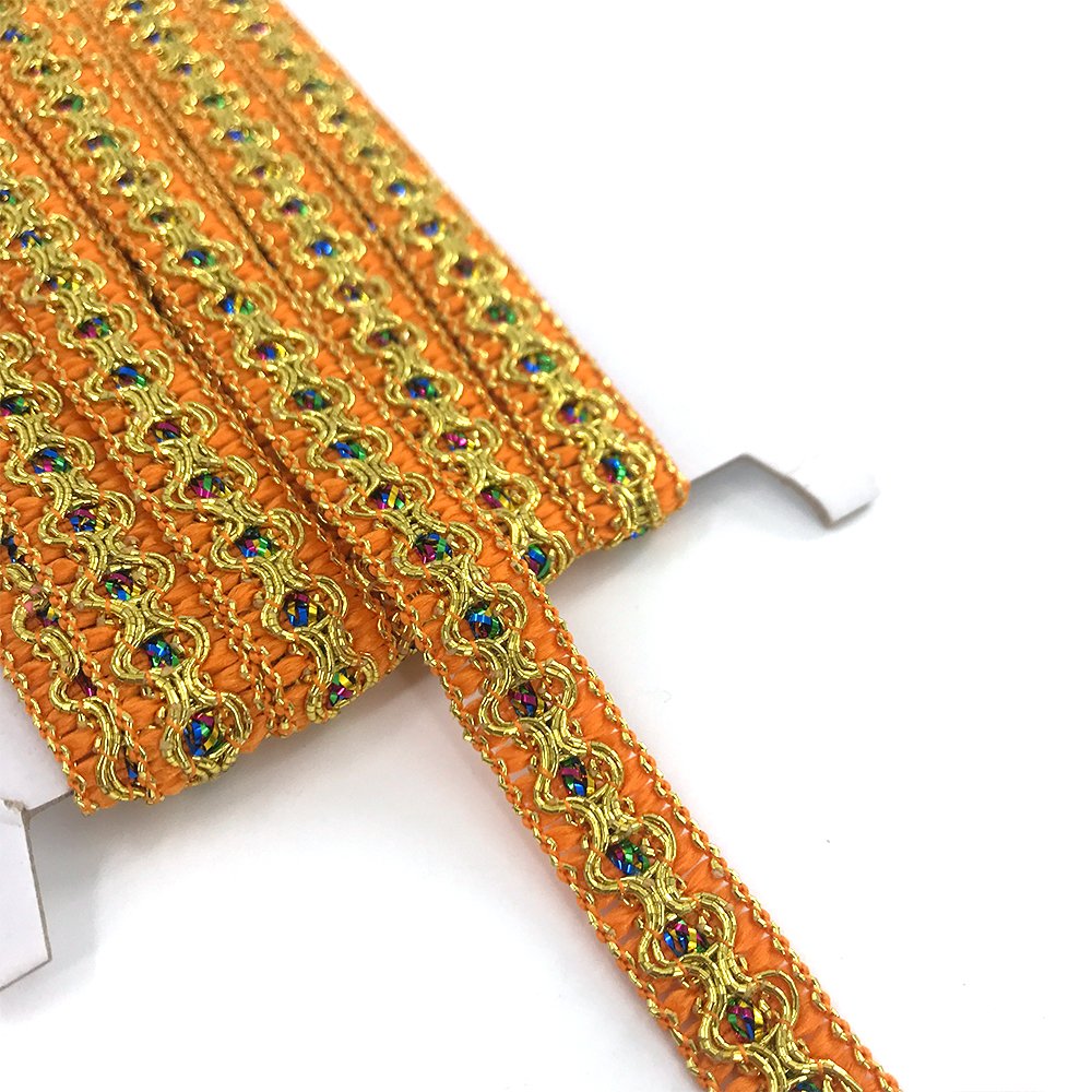 Popular Handmade Colorful Trimming Lace French Metallic Braids Lace Embroidery Trim Decorative For Stage Costume Accessories