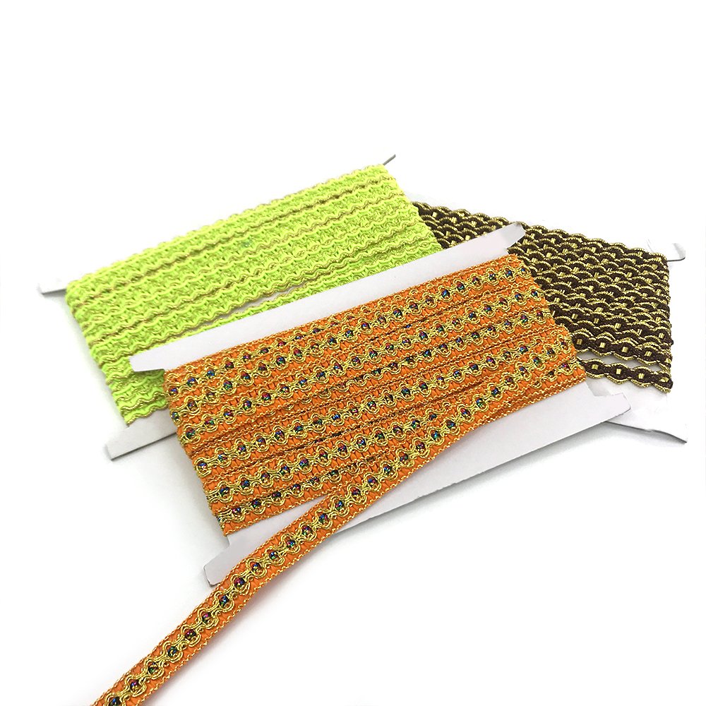 Popular Handmade Colorful Trimming Lace French Metallic Braids Lace Embroidery Trim Decorative For Stage Costume Accessories