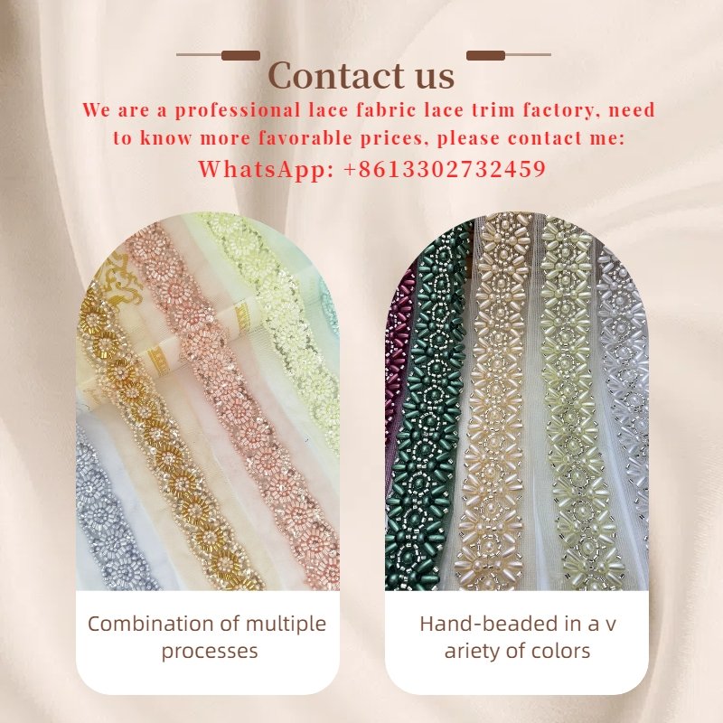 Hot color inlaid color diamond edging Guatemala rhinestone pearl lace wedding accessories bead lace trim