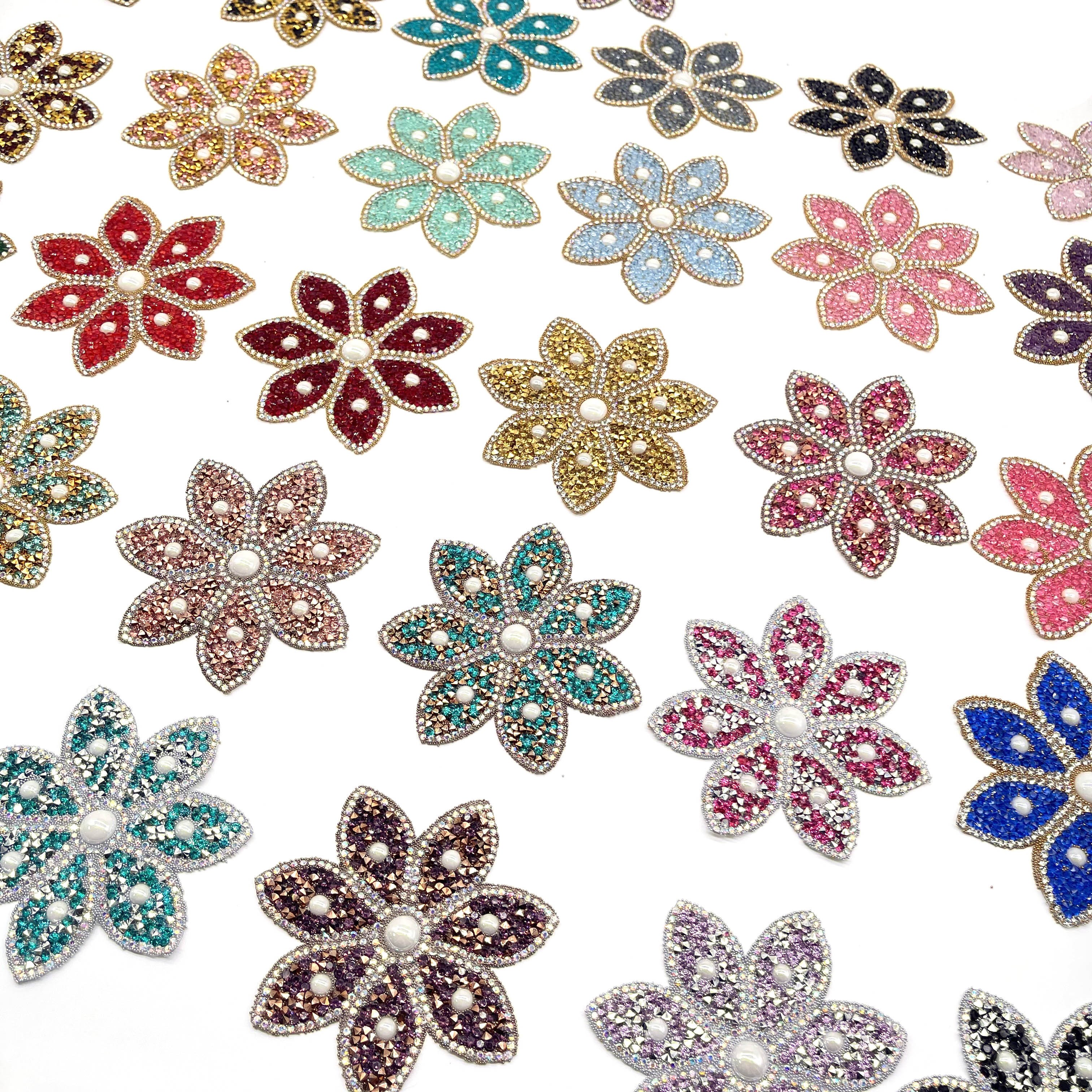 Wholesale 2025 Carnival Costume Accessories Iron-on Resin Gem Trimming Chain Hot fix Rhinestone Applique Patches