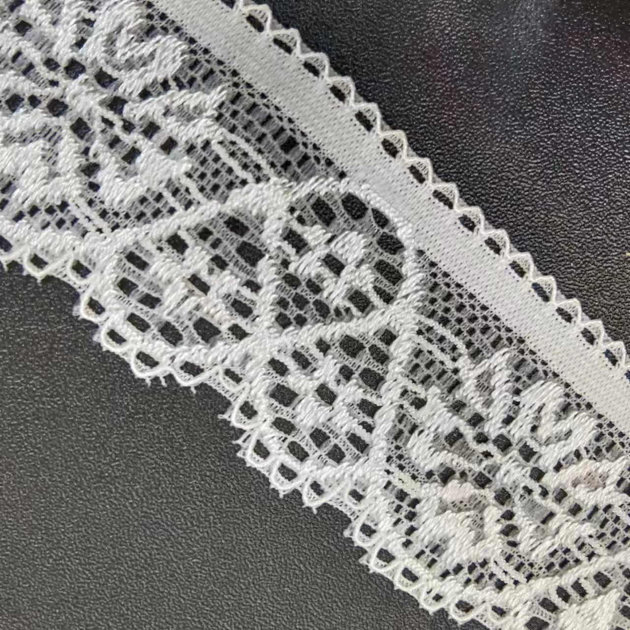 White Voile Nylon Spandex Lace Elastic French Guipure Floral Lace Trim for Bra and Underwear Decorations Materials
