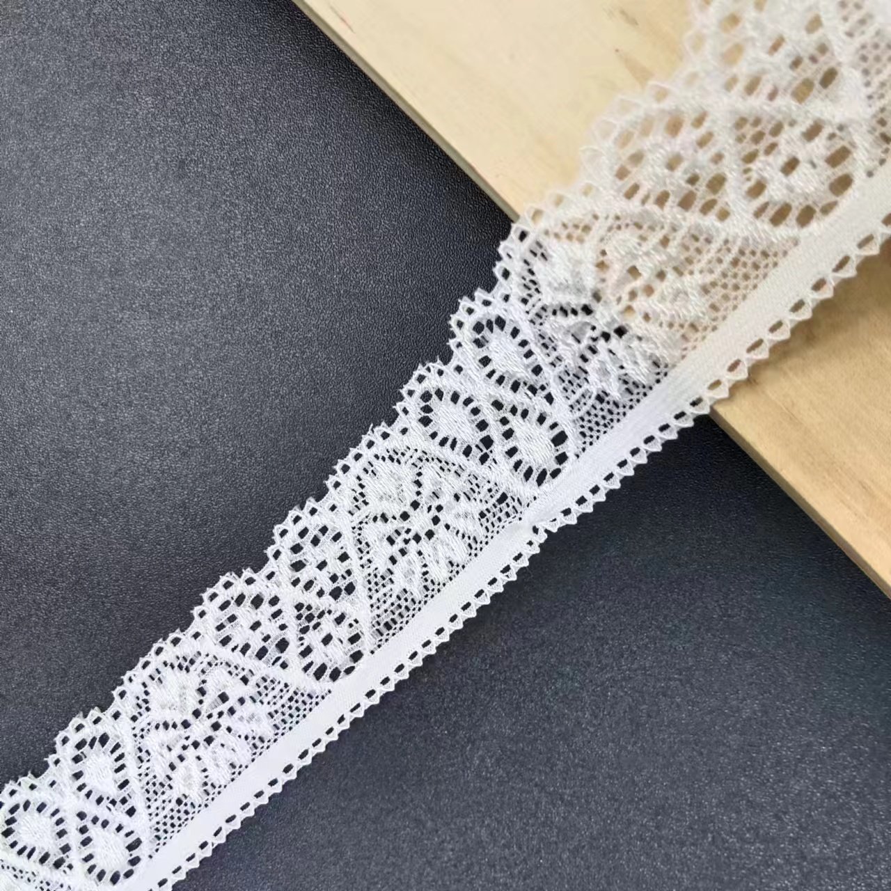 White Voile Nylon Spandex Lace Elastic French Guipure Floral Lace Trim for Bra and Underwear Decorations Materials