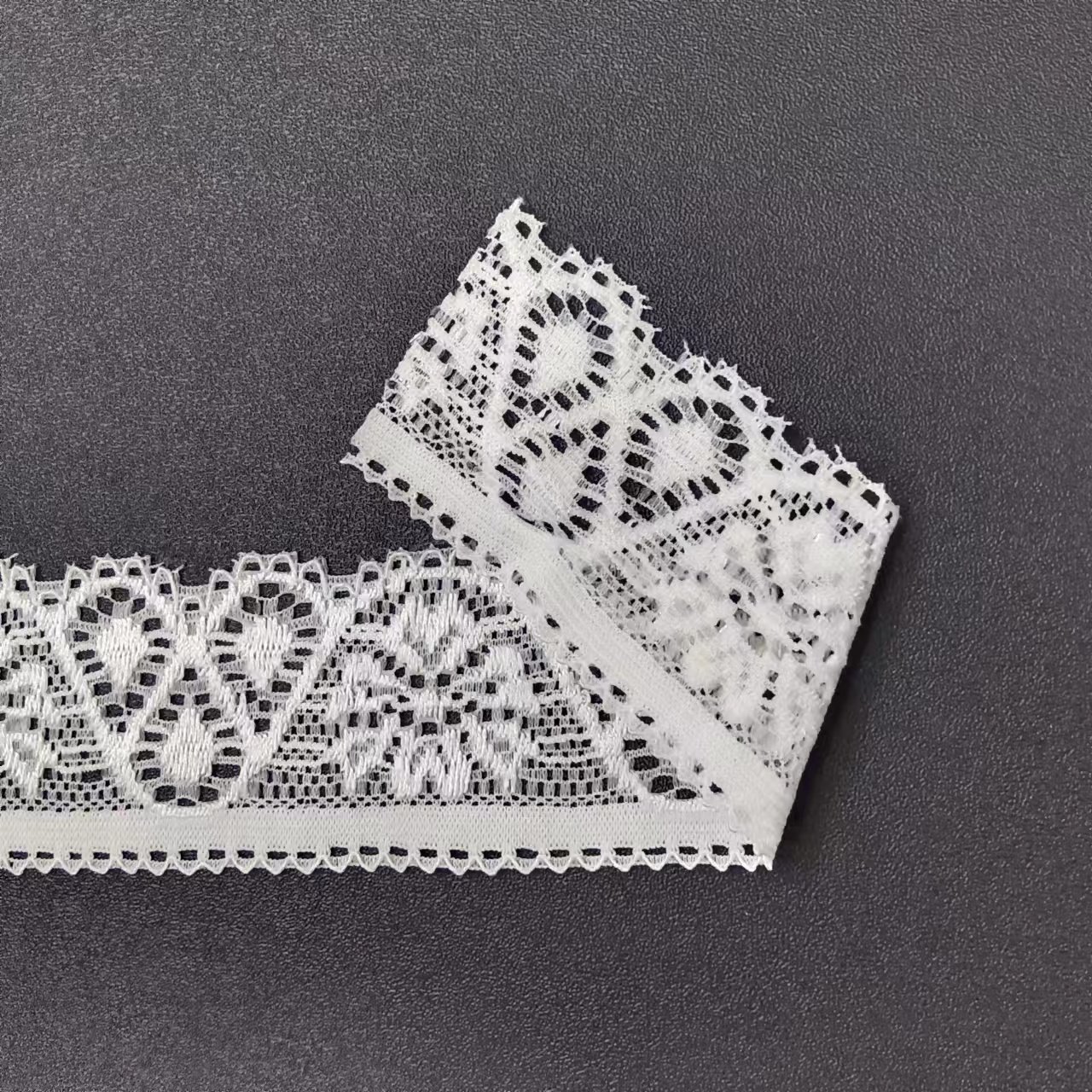 White Voile Nylon Spandex Lace Elastic French Guipure Floral Lace Trim for Bra and Underwear Decorations Materials