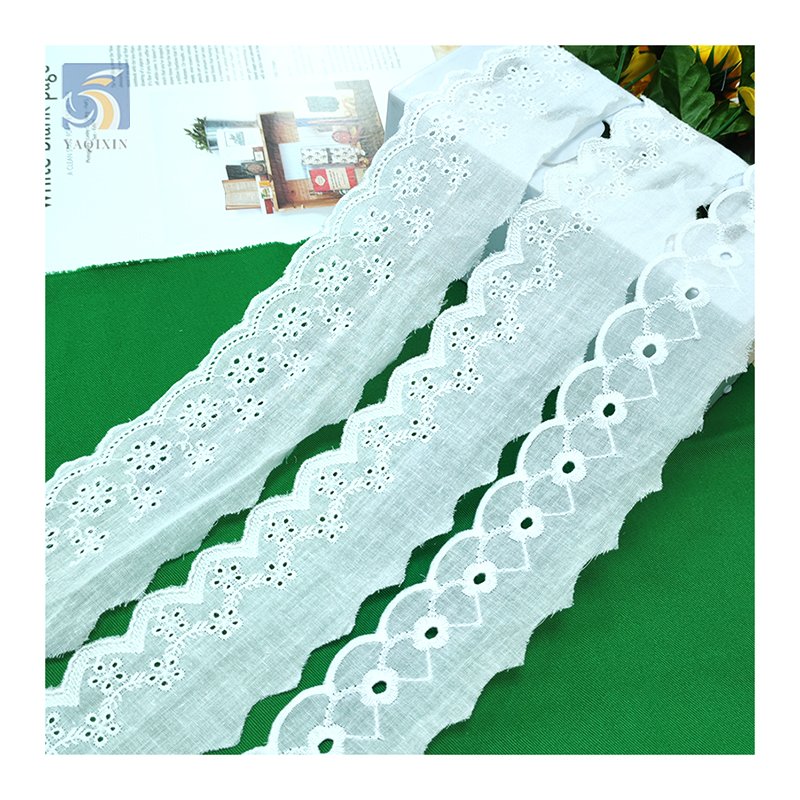YX2715 2024 New Fashion Lace Trim Dress Garment Accessories 3CM Embroidery Cotton Trim Lace for Dress