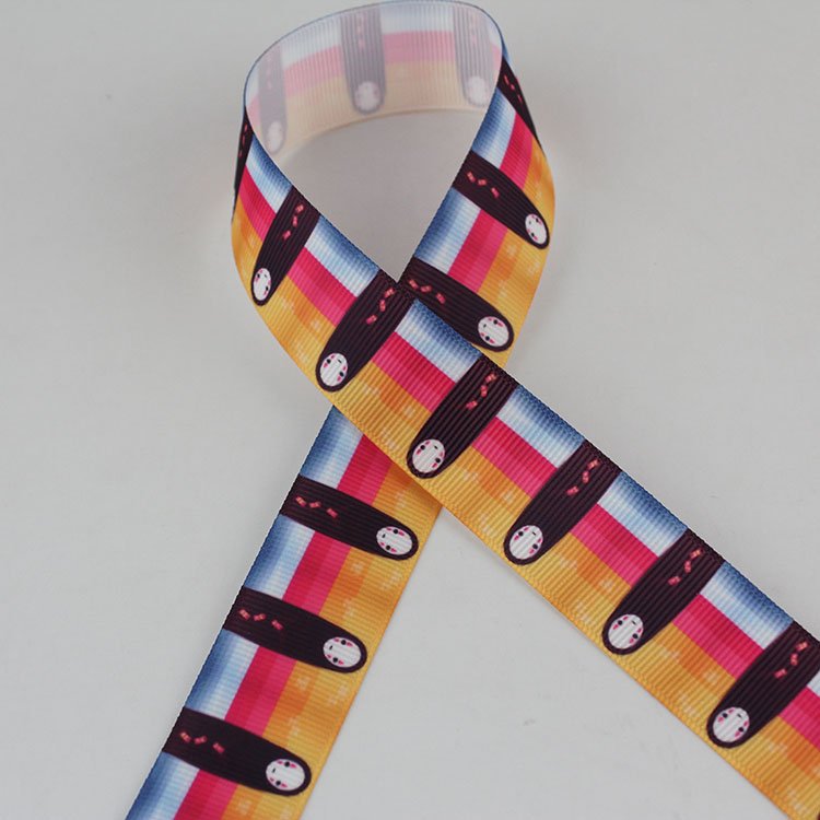 Low MOQ Custom Logo Printed Ribbon High Quality Grosgrain Ribbon Printed