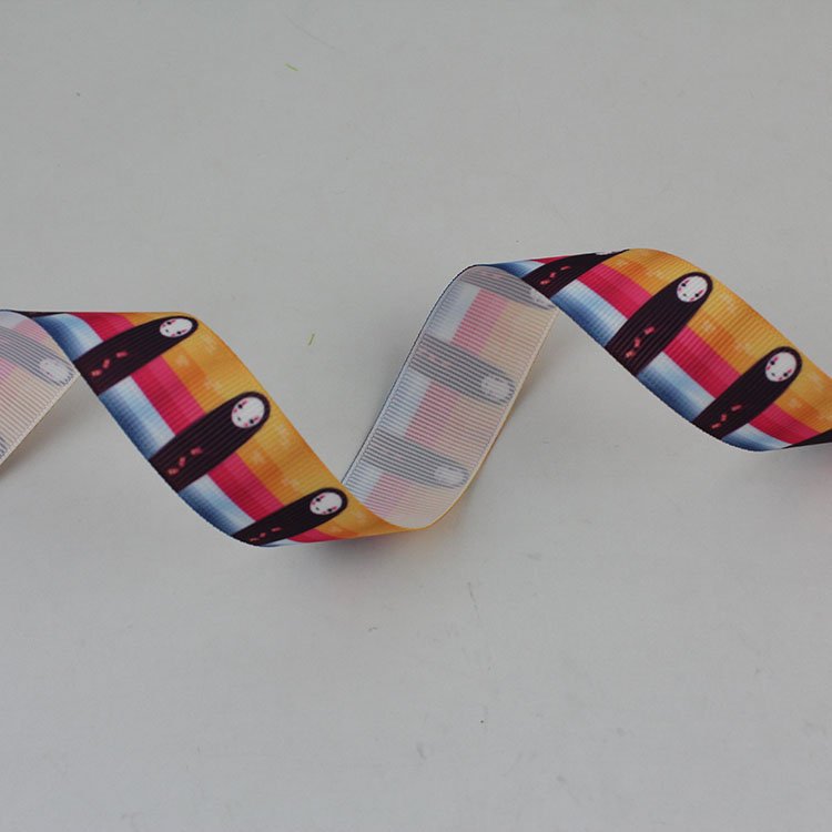 Low MOQ Custom Logo Printed Ribbon High Quality Grosgrain Ribbon Printed