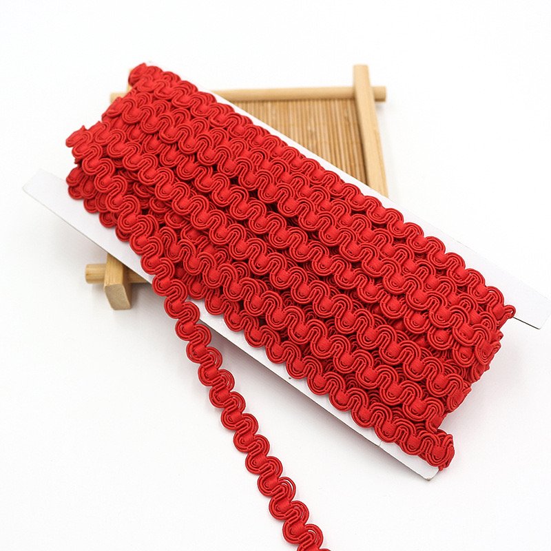 Wholesale price 1CM width wave pattern clothing shoes home curtain trim decorative ribbon
