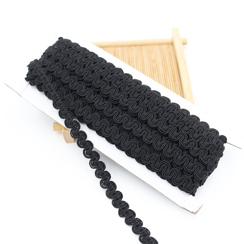 Wholesale price 1CM width wave pattern clothing shoes home curtain trim decorative ribbon