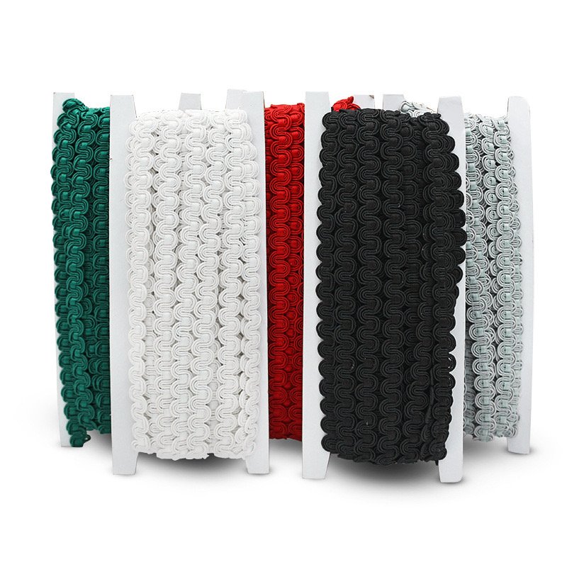 Wholesale price 1CM width wave pattern clothing shoes home curtain trim decorative ribbon