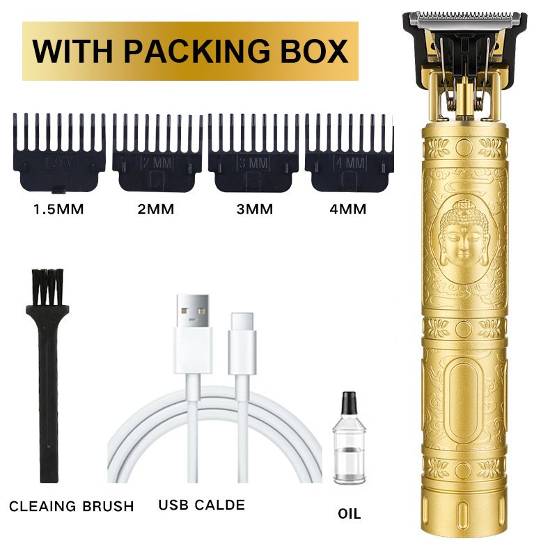USB Vintage T9 0MM Carving Professional Hair Trimmer Beard For Man Electric Cordless Hair Cutting Machine