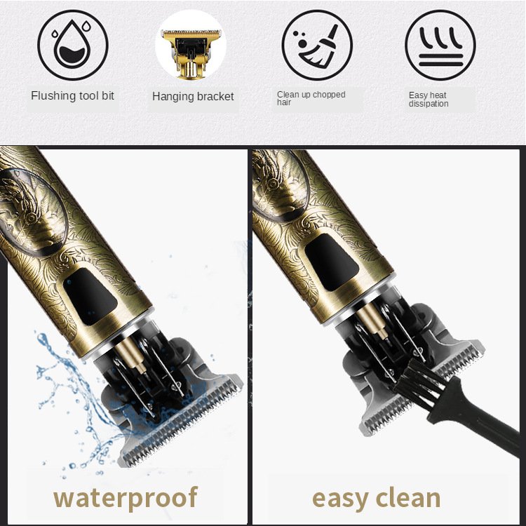 USB Vintage T9 0MM Carving Professional Hair Trimmer Beard For Man Electric Cordless Hair Cutting Machine