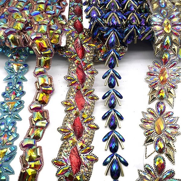 Customization factory wholesale Yellow AB horse eye resin gems Hot fix trims Iron on fancy gems trimming