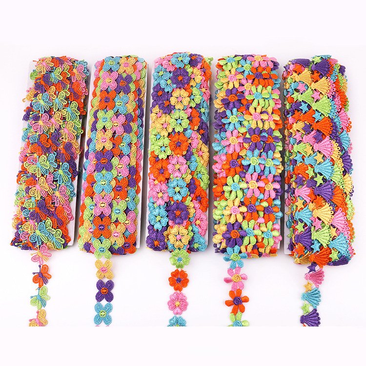 Handmade Sewing Crafts Multiple Styles Polyester Embroidered Flower Lace Trim Wedding Diy Lace Ribbon