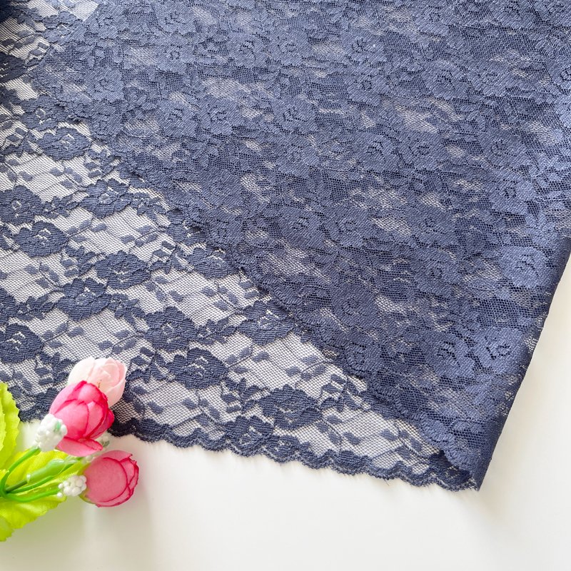 Good Quality 23cm Wide Colorful Flower Stretch Mesh Lace Trim for Underwear