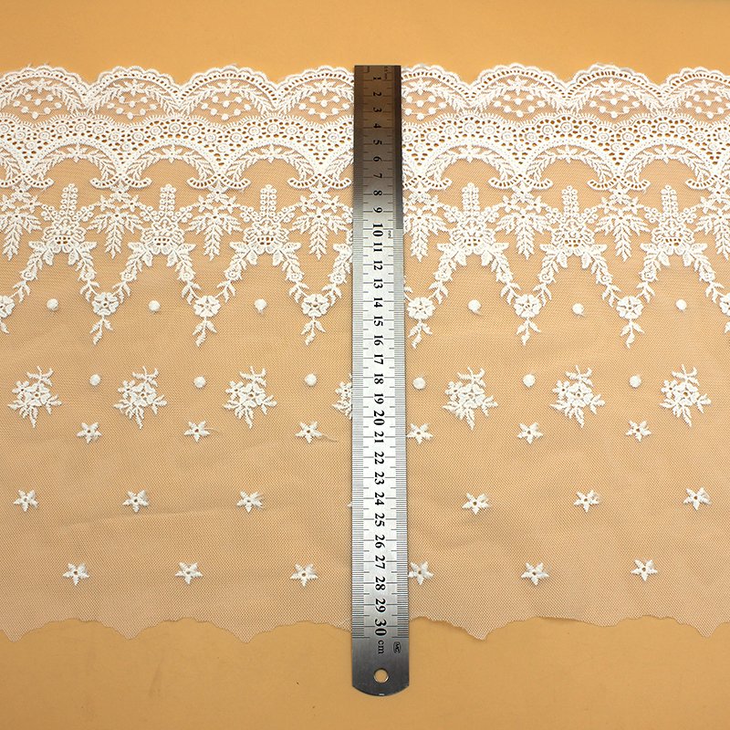 Factory Wholesale Embroidered lace Trimming fabric 3d flower lace embroidered fabric