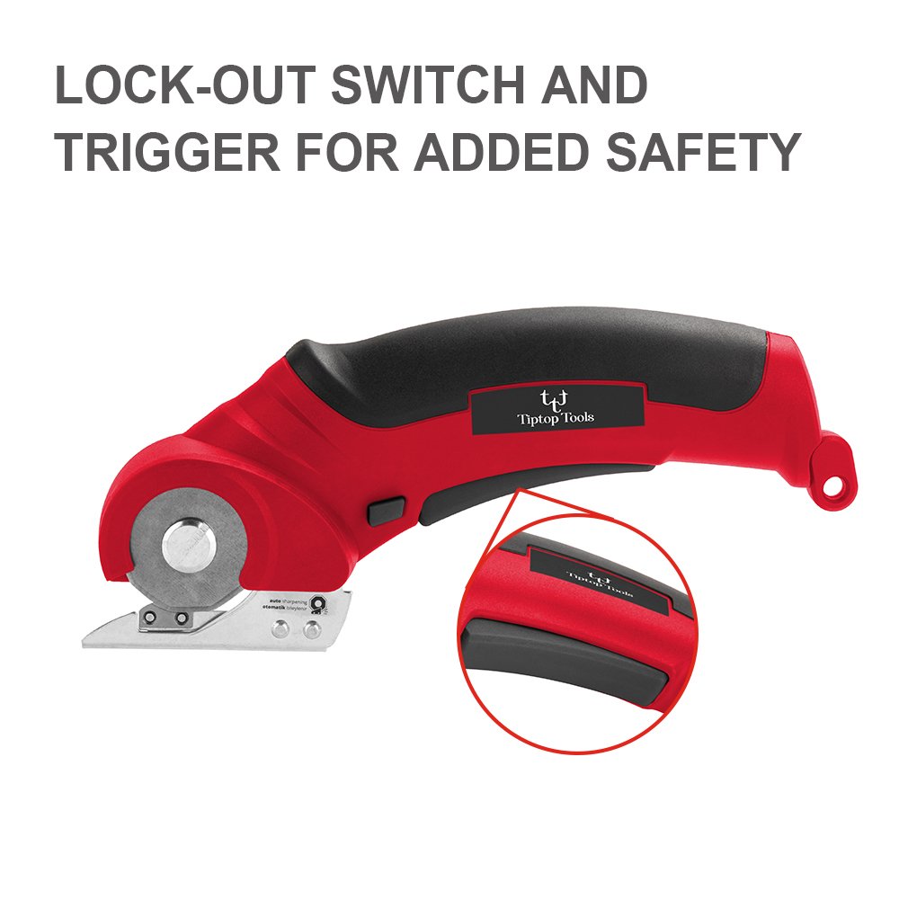 Customized Cordless Electric Scissors 4V Li-ion Battery Powered Mini Rotary PVC Fabric Round Cutter With Replacement Blade