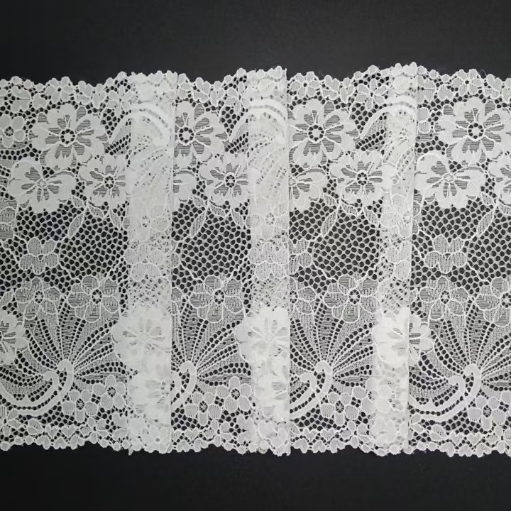 20 cm Delicate Soft Nylon Spandex Elastic Lace Trim Voile White Flower Stretch Lace Bra Lingerie Underwear Clothing Accessories