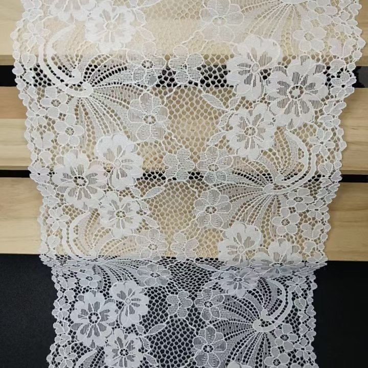 20 cm Delicate Soft Nylon Spandex Elastic Lace Trim Voile White Flower Stretch Lace Bra Lingerie Underwear Clothing Accessories
