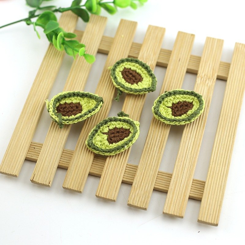 handmade crochet trims fruit design crochet lemon, watermelon, Avocado,cherry orange design clothing hair clip accessories