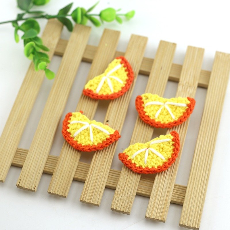 handmade crochet trims fruit design crochet lemon, watermelon, Avocado,cherry orange design clothing hair clip accessories