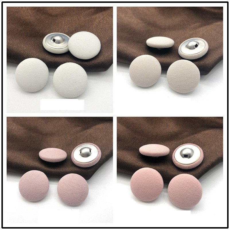 Buttons For Women Fabric Covered Satin Trim Buttons with Metal Shank Button For Children Kids Clothing Wedding Manufacture