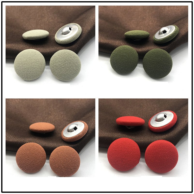 Buttons For Women Fabric Covered Satin Trim Buttons with Metal Shank Button For Children Kids Clothing Wedding Manufacture