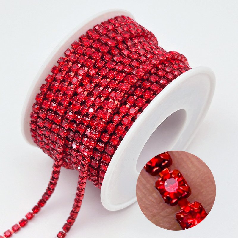 crystal rhinestones chain light blue cup chain rhinestones trimming jewelry chain roll