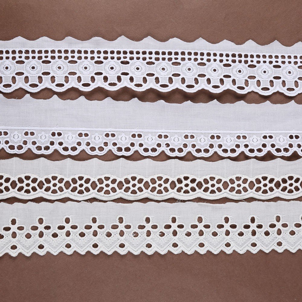 White Cotton Crochet Lace Trim for Garment