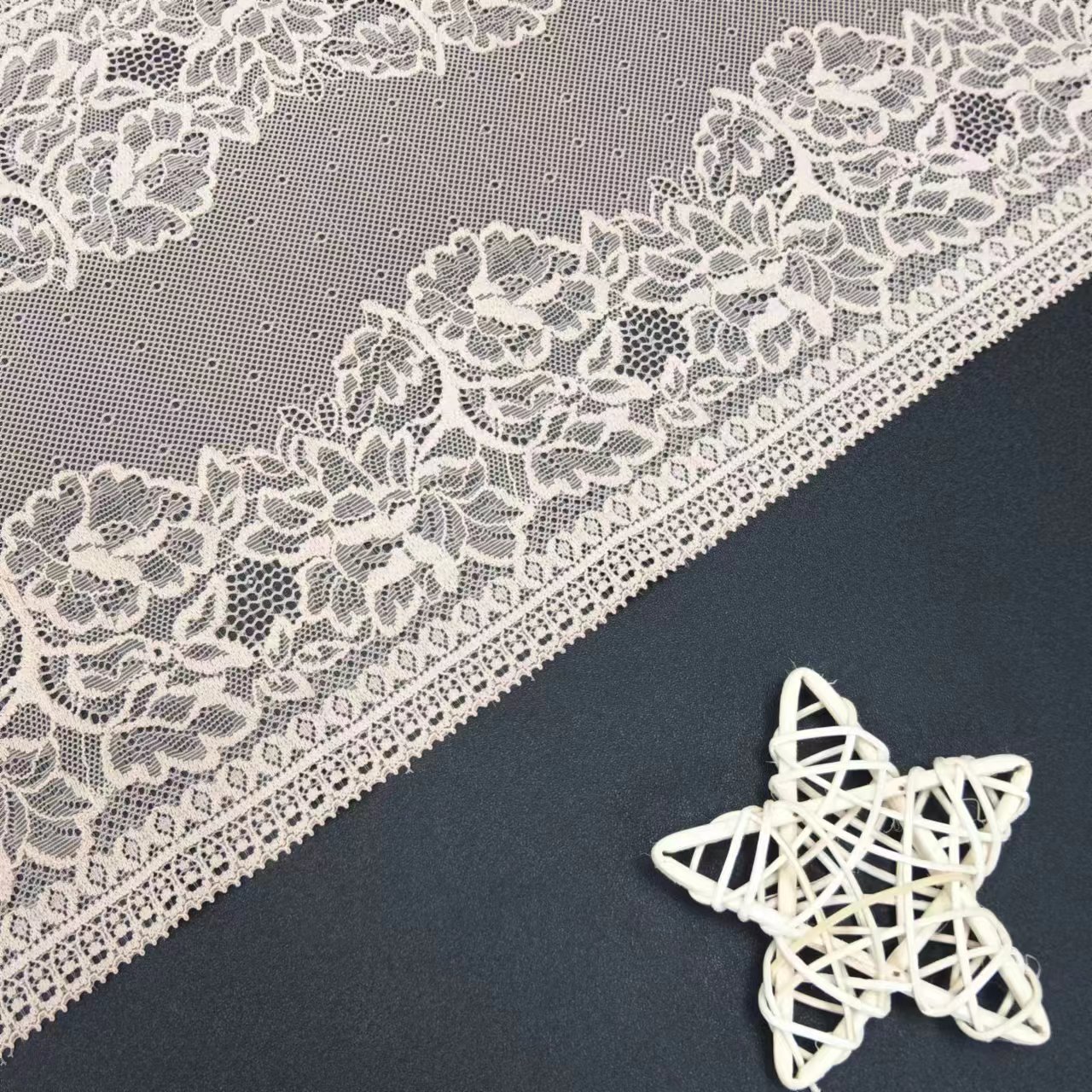 Women's Bra Material Underwear Roll Elastic Fabric Voile Nylon Spandex Lace Trim Custom Width Tulle High Stretch White