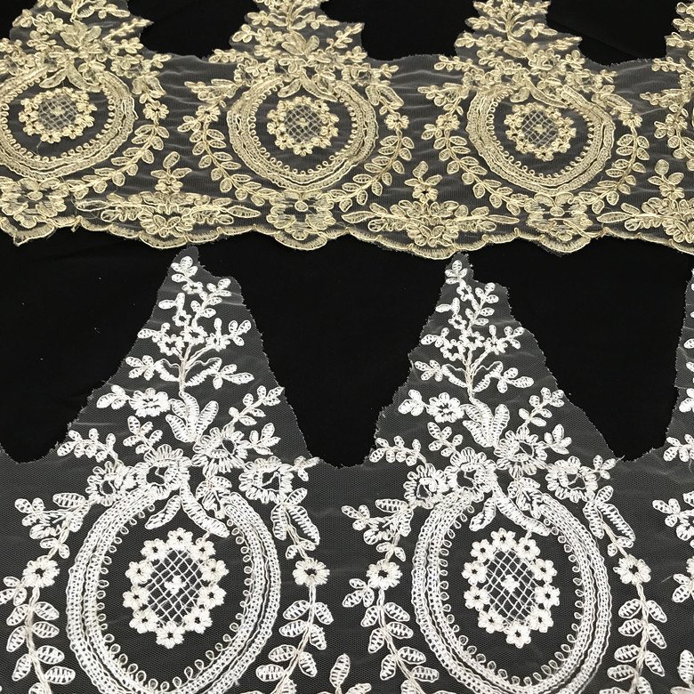 Lot Stock Gold Silver Metallic Yarn Lace Gold And Sliver Color Guipure Lace Trim
