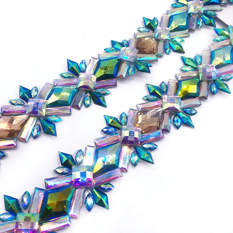 2024 carnival chain trimming accessories iron on rhinestone chain trimming for costume dress processing